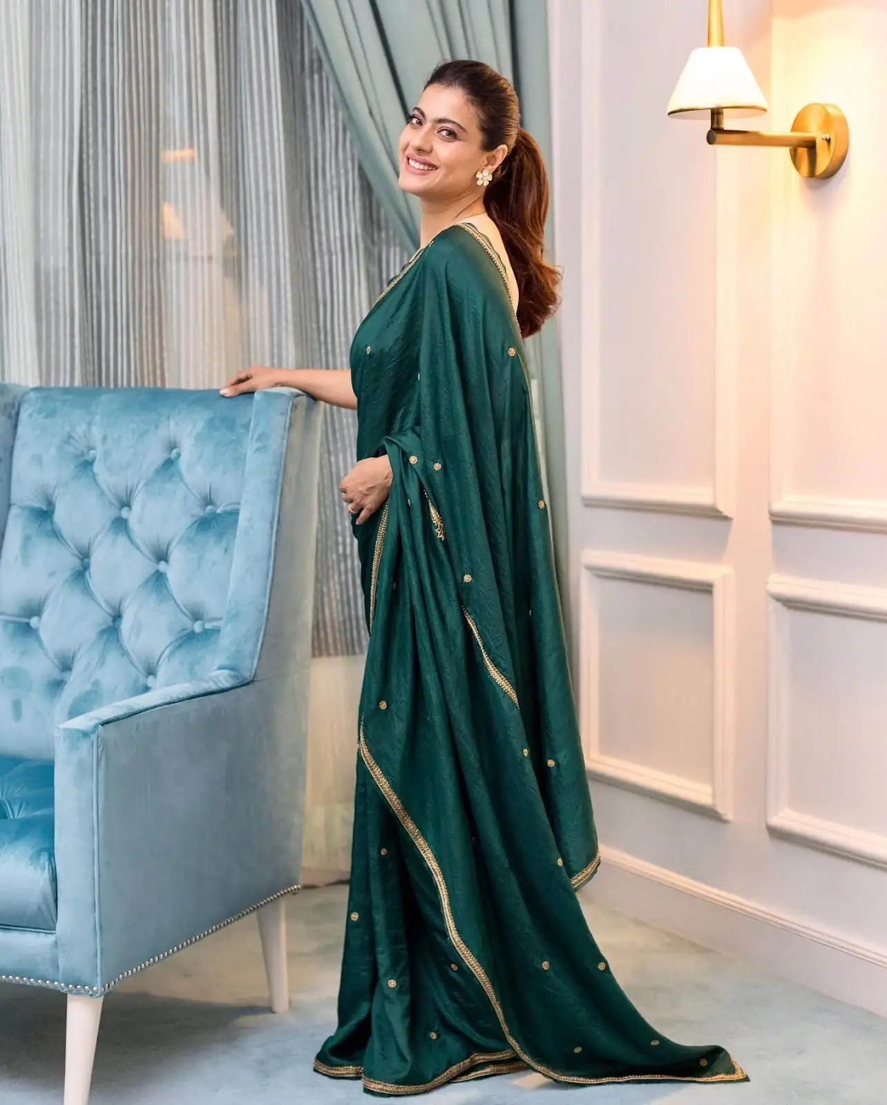 Kajol Devgan in Traditional Green Color saree